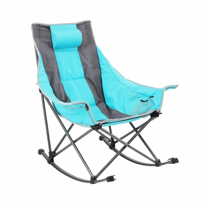 Deluxe Comfortable Portable Padded Foam Camping Chair Foldable Rocking Chair