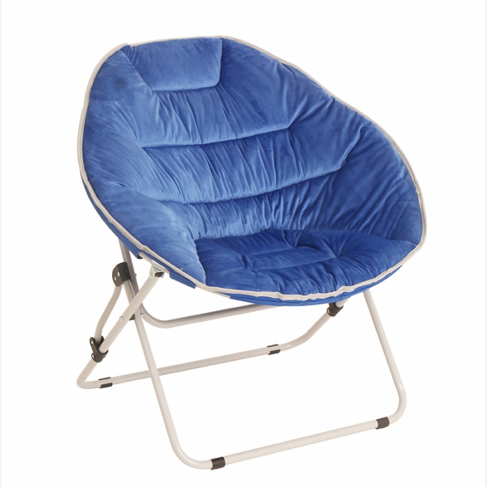 Luxury Modern Living Furniture Foldable Durable Faux Fur Moon Saucer Chair