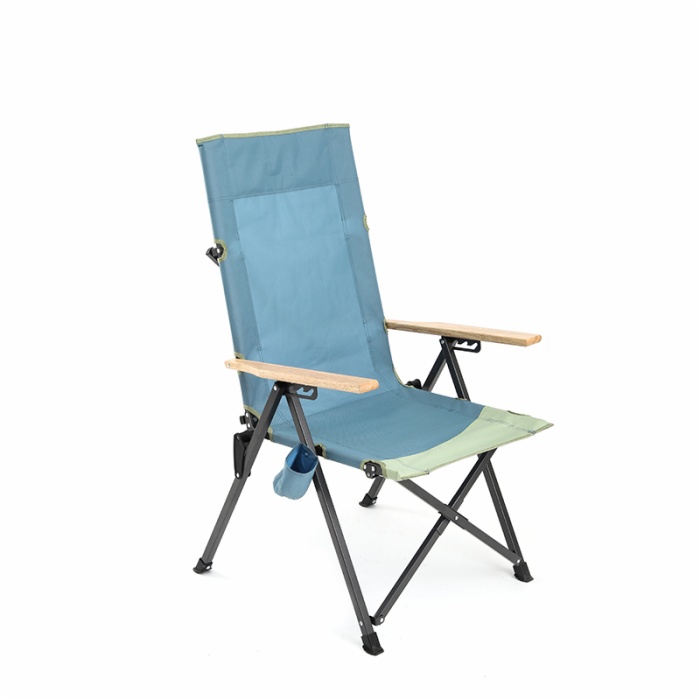 Adjustable Reclining Folding Camping Fishing Chair with Cup Holder