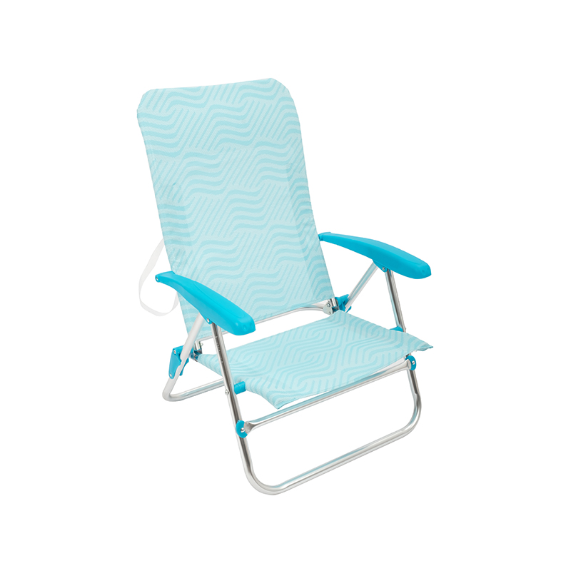 Outdoor Aluminum Beach Lounge Chair Recliner Low Seat Foldable Backpack Beach Chairs