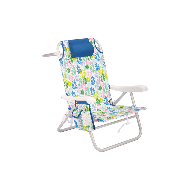 Adjustable Backpack Beach Chair with 5 Positions & Pillow – Lightweight Aluminum Frame