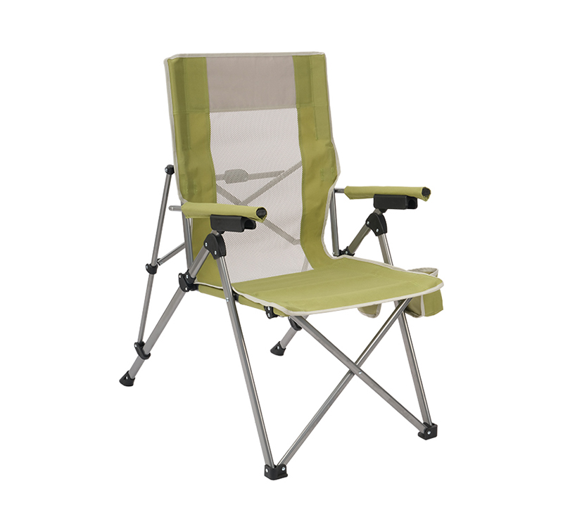 Heavy-Duty Folding Camping Chair with 3-Position Recline & Cup Holder – 300 lbs Capacity, Breathable Mesh, Portable for Outdoor Beach & Fishing