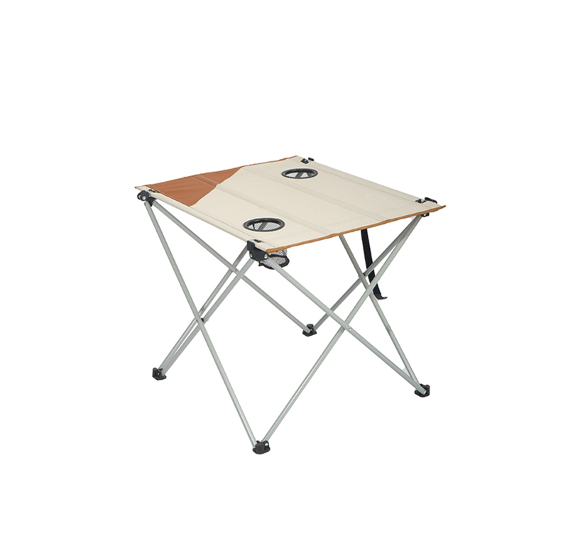 Foldable Table with Steel Frame and 600D Polyester, 2 Cup Holders