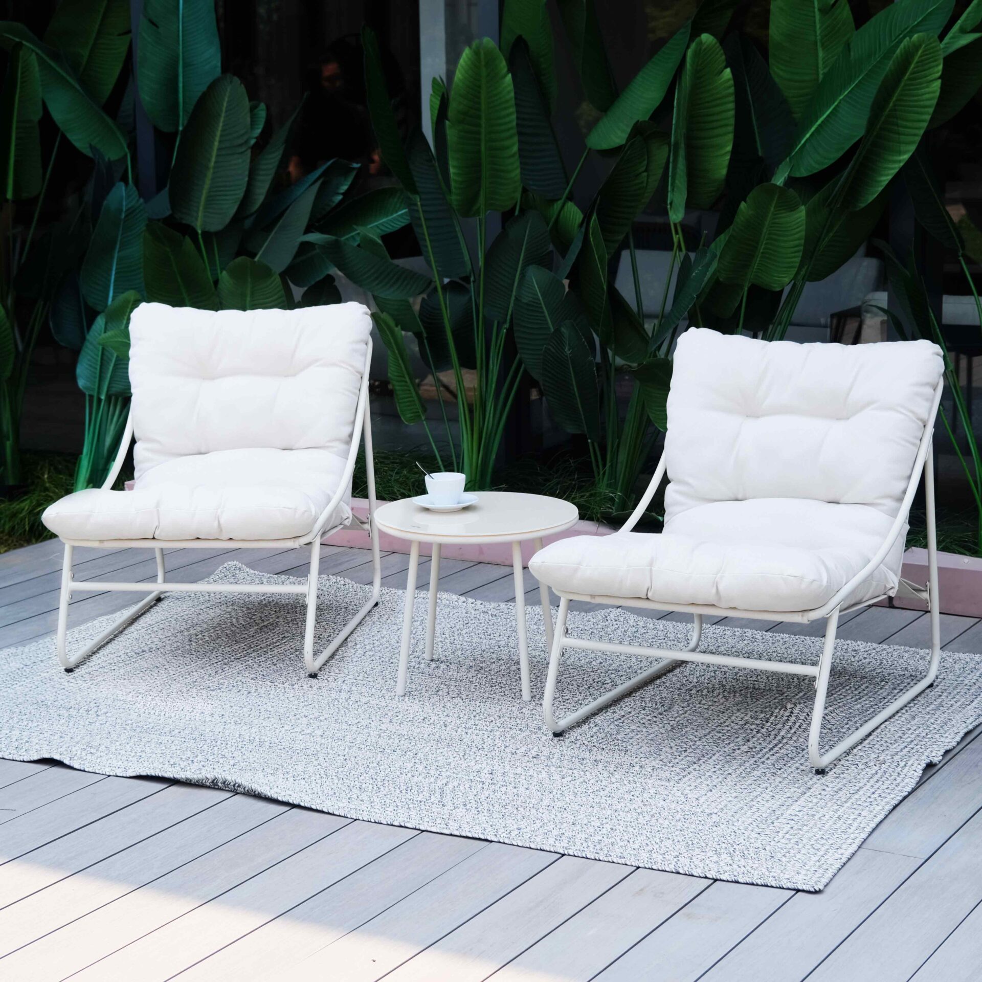 3 PC Steel Bistro Set with Cushions SF2602