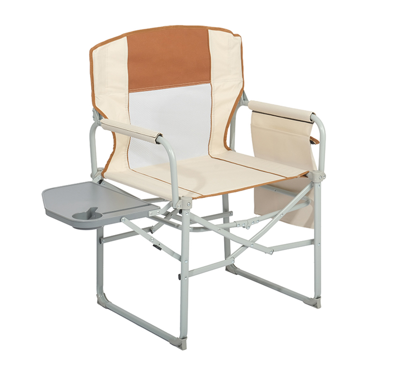 Director Folding Chair with Side Table, Steel Frame, Waterproof Fabric,300LBS Load Capacity
