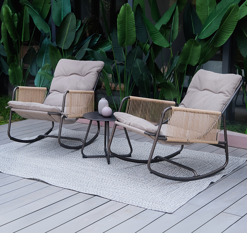 Two-Seater SF4215 Garden Bistro Set with Rust-Resistant Frame for Courtyards