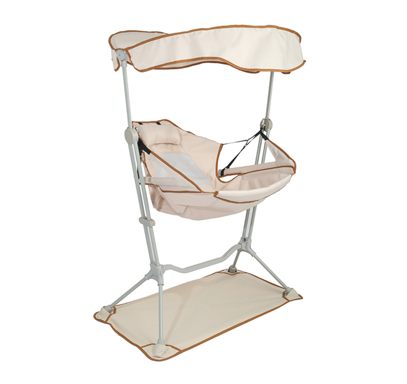 Folding Swing Camping Chair with Detachable Sunshade & Movable Table – Includes Comfort Pillow,Perfect for Beach Sun Protection and Relaxation