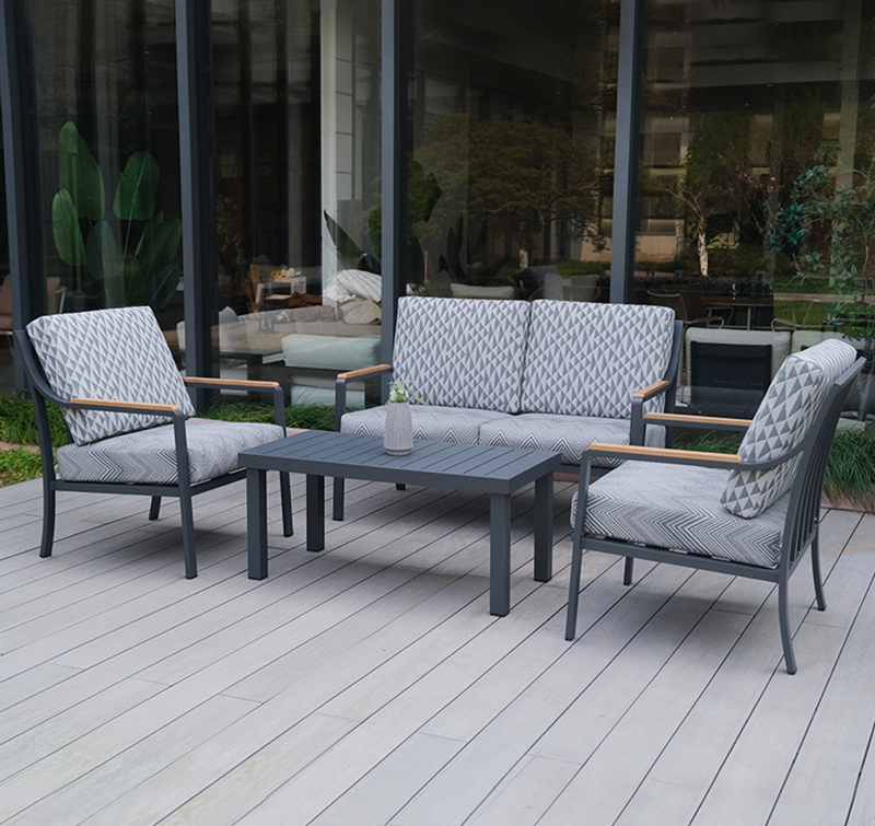 Modern 4-Piece Patio Conversation Set for Outdoor Lounge and Entertainment