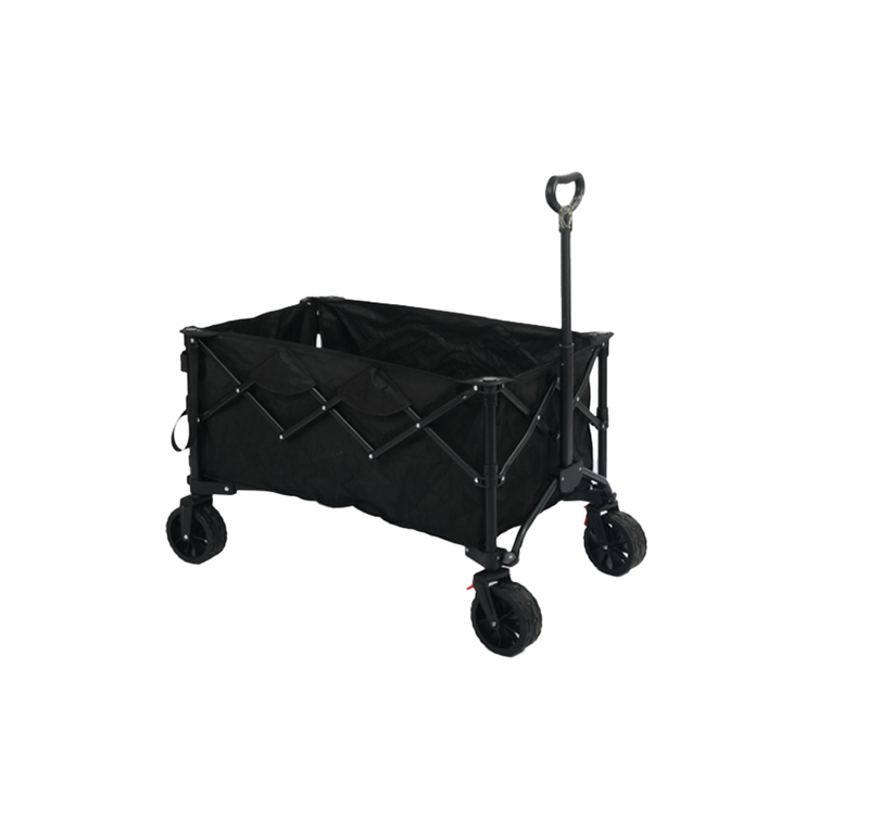 Long Trailer Style Folding Wagon with Brakes, 120kg Capacity