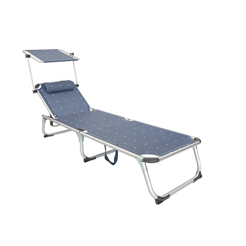 Outdoor Modern Aluminum Foldable Beach Chaise Sun Lounge Chair Outdoor with Canopy