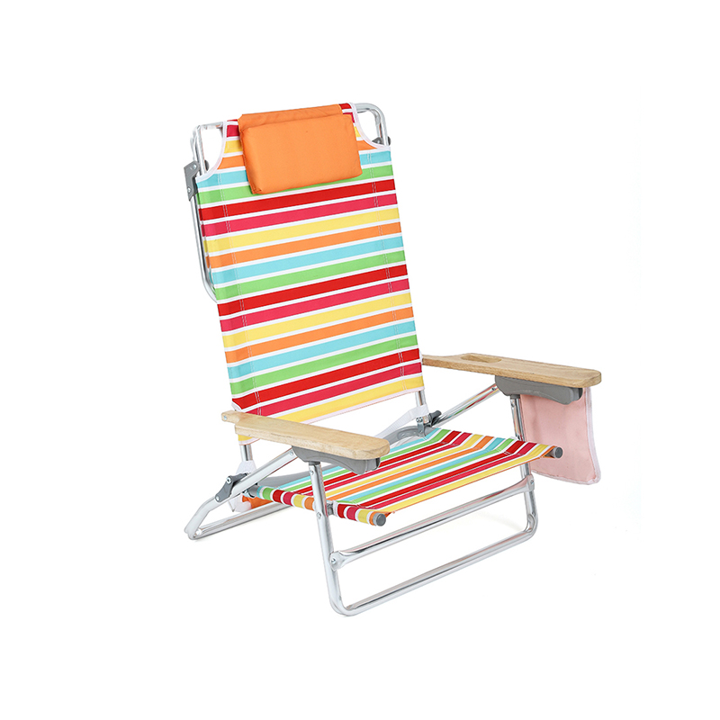 Portable 5 Position Aluminum Adjustable Foldable Picnic Camp Beach Chair with Storage Bag