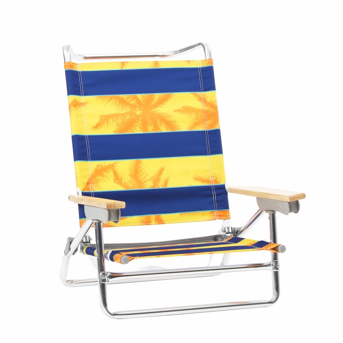 Adjustable Lounge Reclining Outdoor Durable Portable Wood Arm Folding Beach Chair