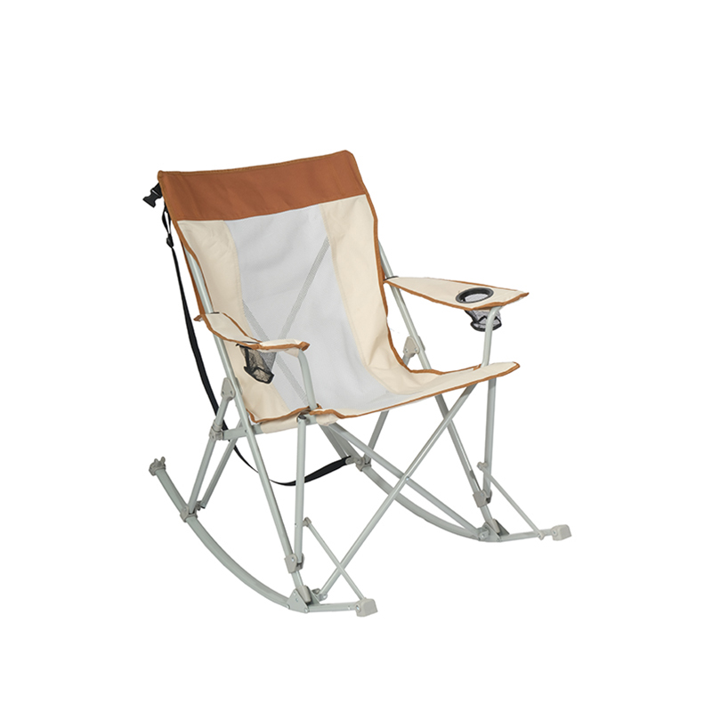Oversized Mesh Rocking Camping Chair with Armrests, 300LBS Load Capacity