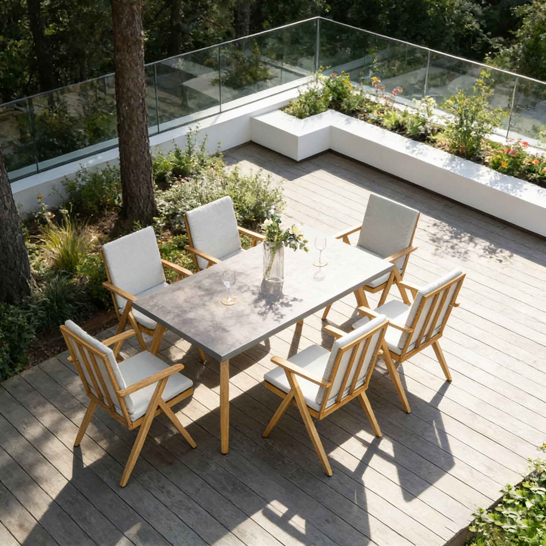 Venezia 7 Pc Outdoor Furniture Tables and Chairs Dining Set AF2204