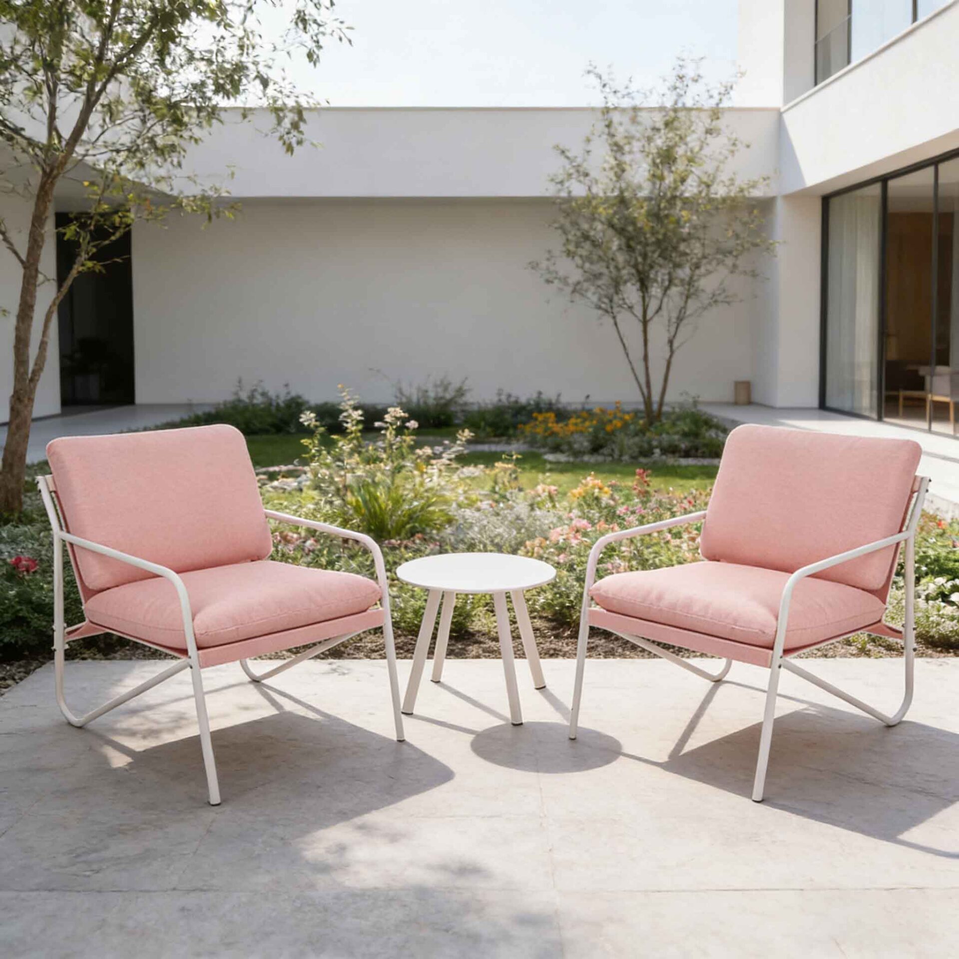 3 Piece Steel Bistro Set with Cushions SF2603-3