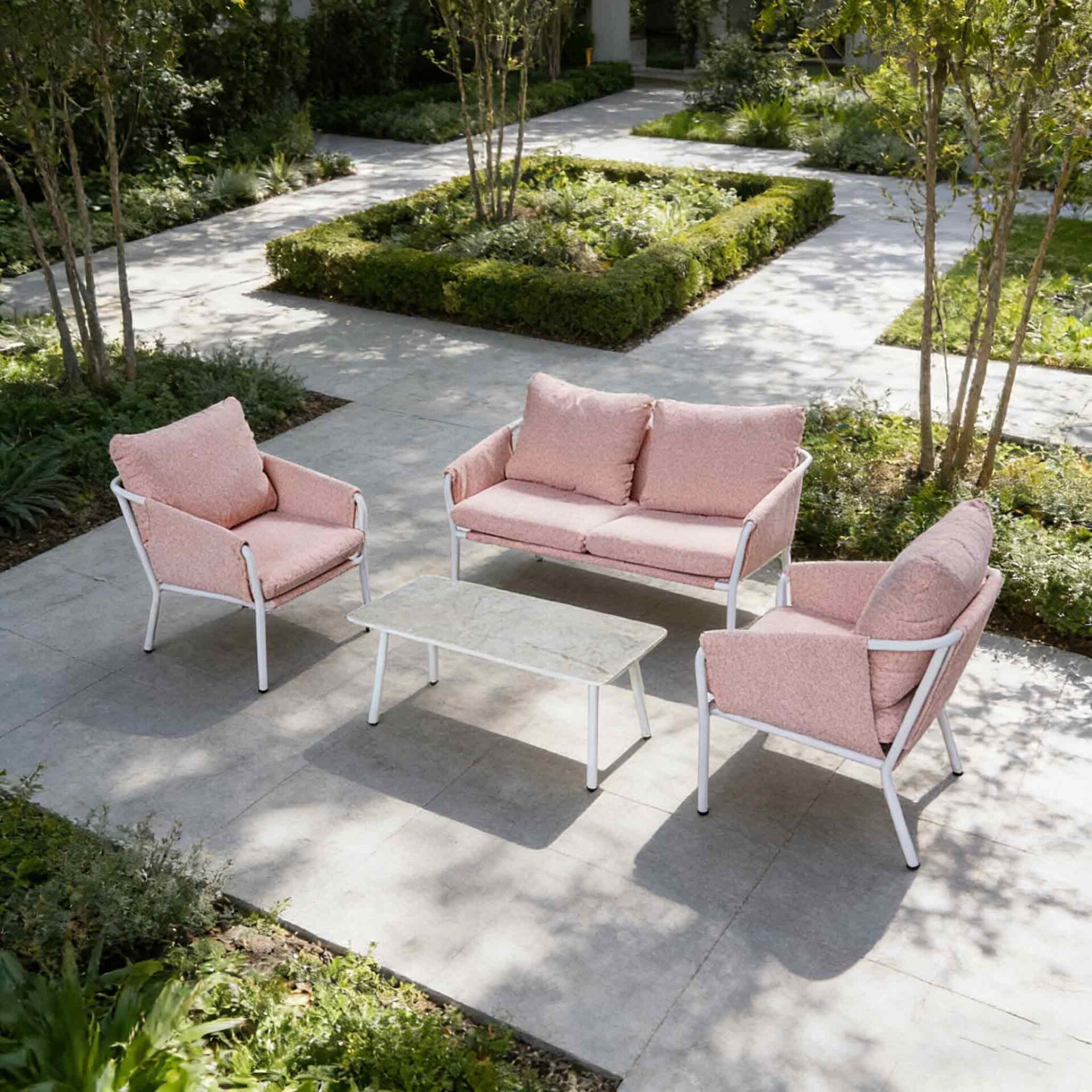 4 Piece Aluminum Sectional Sofa Set with Cushions AF2504