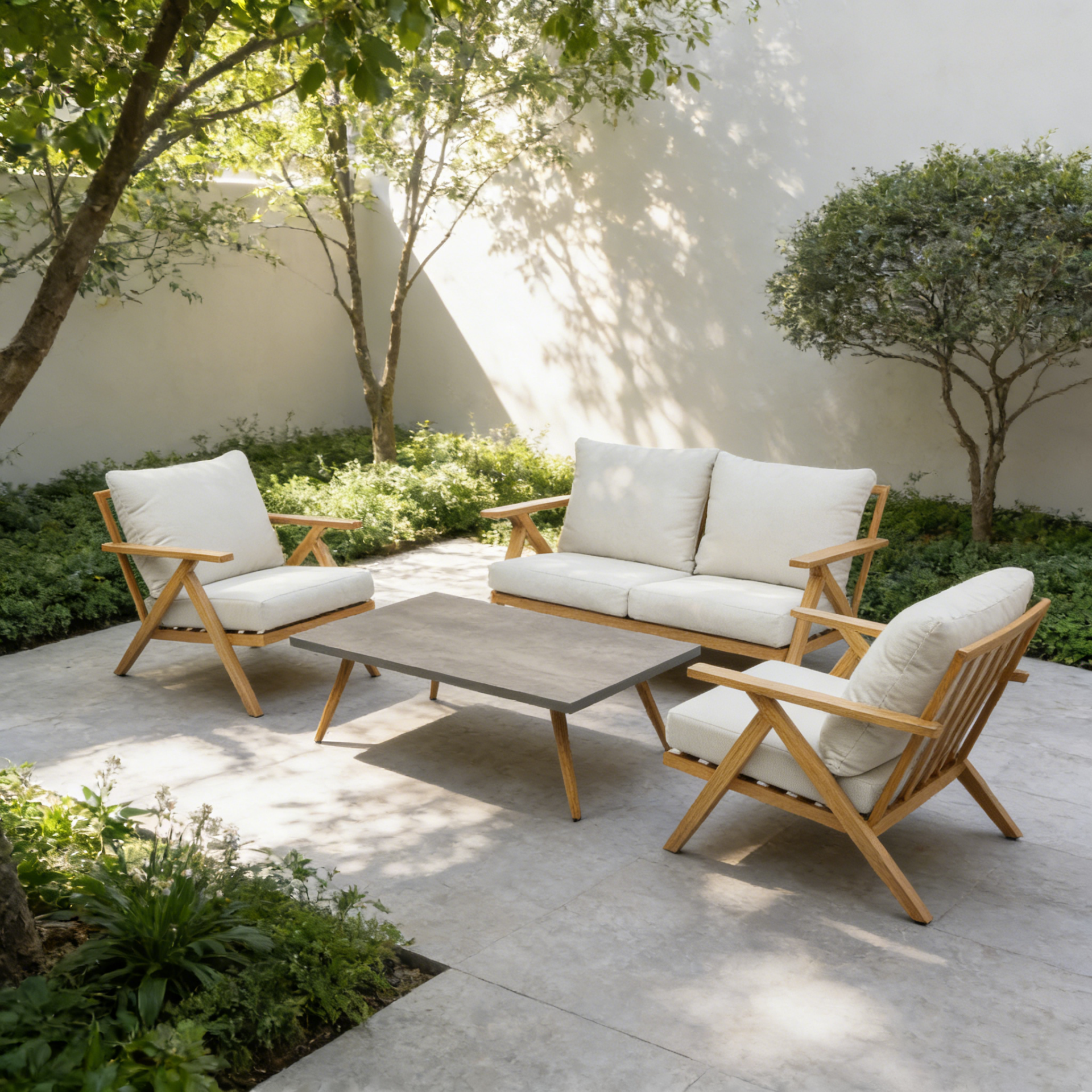 Venezia 4 Piece Sofa Seating Group Conversation Set with Cushions AF2205